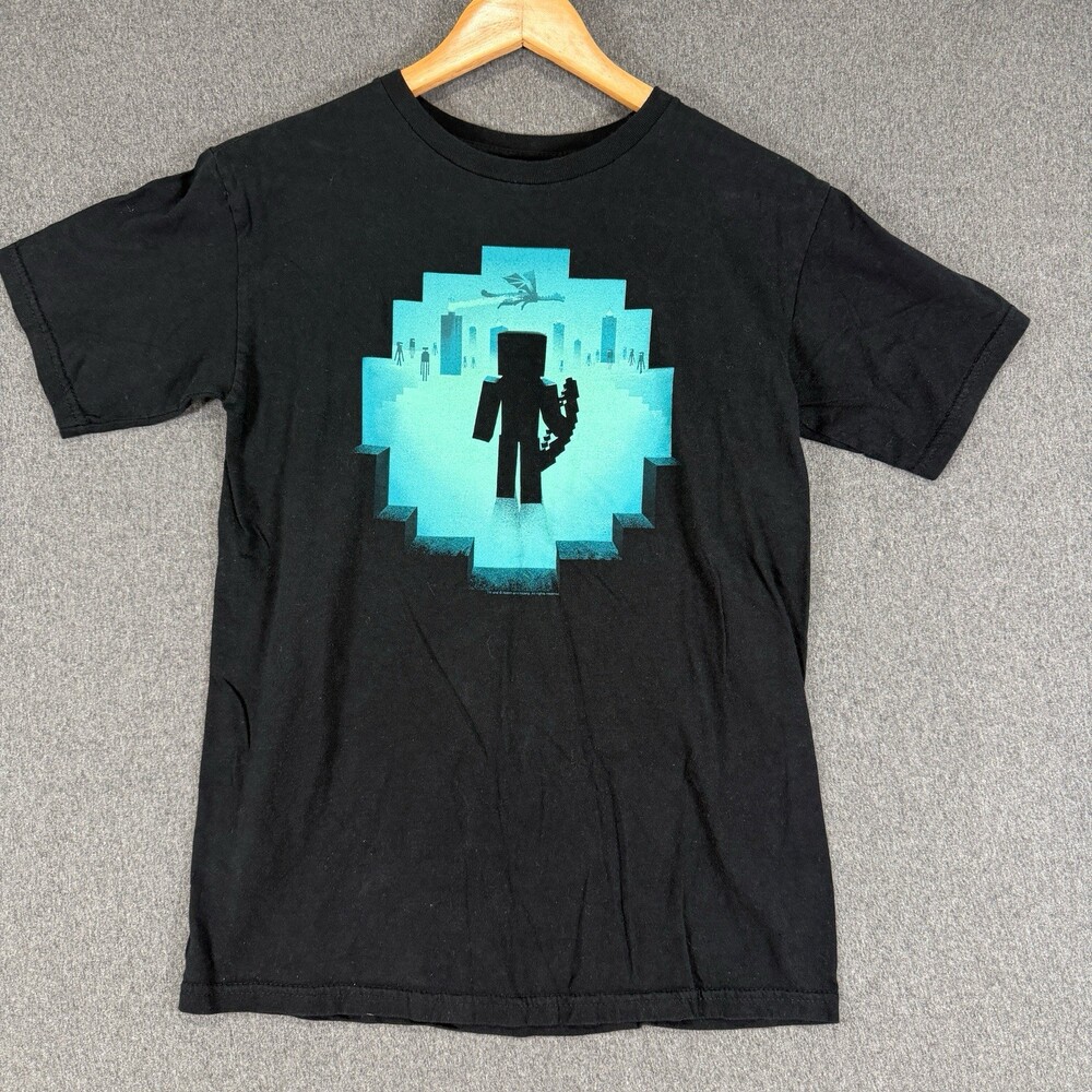 Official Minecraft T-Shirt Youth XS Black JINX Mojang Steve Ender Dragon